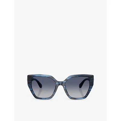 Swarovski Womens Blue Sk6044u Irregular-frame Acetate Sunglasses