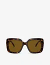 Swarovski Tortoiseshell-effect Rectangle-frame Sunglasses In Brown