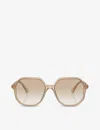 Swarovski Womens Brown Sk6003 Irregular-frame Gem-embelllished Acetate Sunglasses In Brown