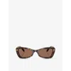 Swarovski Womens  Sk6033 Irregular-frame Tortoiseshell Acetate Sunglasses In Brown