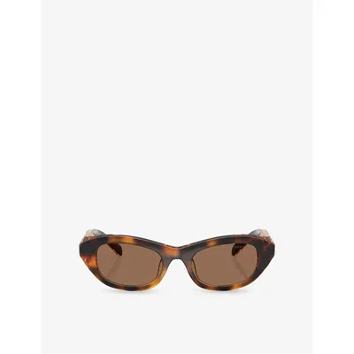 Swarovski Womens Brown Sk6036u Cat-eye Acetate Sunglasses In Neutral