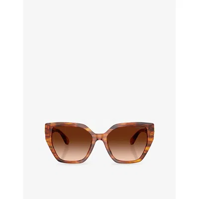 Swarovski Womens Brown Sk6044u Irregular-frame Acetate Sunglasses