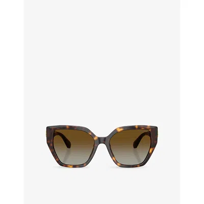 Swarovski Womens Brown Sk6044u Polarised Irregular-frame Acetate Sunglasses