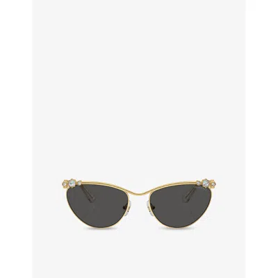 Swarovski Metal Sk7017 Sunglasses In Gold