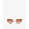 Swarovski Sk 7017 401413 58mm Womens Cat-eye Sunglasses In Gold