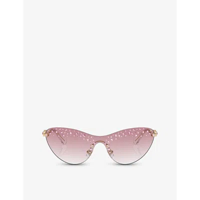 Swarovski Womens Gold Sk7023 Cat-eye Metal Sunglasses