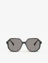 Swarovski Sk6003 Irregular-frame Gem-embellished Acetate Sunglasses In Green