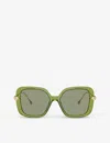 Swarovski Sk6011 Square-frame Acetate Sunglasses In Green