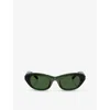Swarovski Womens Green Sk6036u Cat-eye Acetate Sunglasses