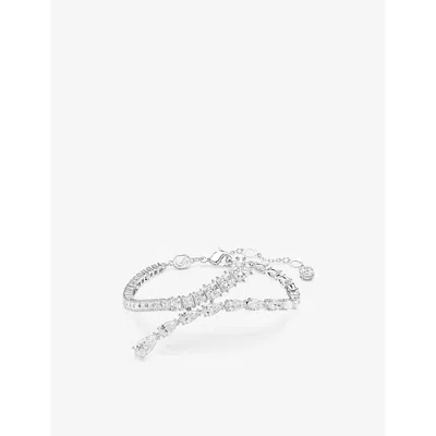 SWAROVSKI WOMENS WHITE MATRIX RHODIUM-PLATED AND ZIRCONIA BRACELET