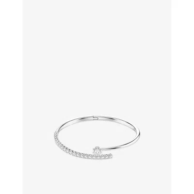 Swarovski Womens Matrix Rhodium-plated And Cubic Zirconia Bangle Silver