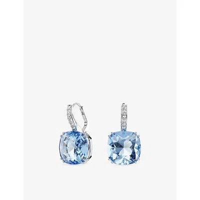 Swarovski Womens Millenia  Rhodium-plated And Cubic Zirconia Earrings Blue