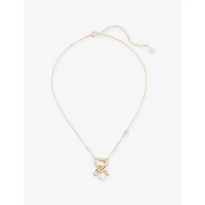 Swarovski Womens Multicolor Idyllia Crystal 18ct Gold-plated Pendant Necklace