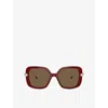 Swarovski Crystal-embellished Butterfly-frame Sunglasses In Red