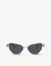 Swarovski Womens Silver Sk7003 Irregular-frame Metal Sunglasses In Silver