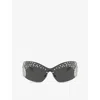 Swarovski Womens Silver Sk7020 Irregular-frame Metal Sunglasses In Silver