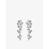 Swarovski Womens Silver Constella Rhodium-plated And Zirconia Drop Earrings In Silver