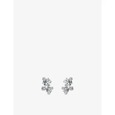 Swarovski Womens Silver Constella Rhodium-plated And Zirconia Stud Earrings