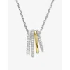 Swarovski Womens White Hyperbola Yellow Gold-tone And Rhodium-plated Zirconia Pendant Necklace In White