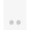 Swarovski Womens White Idyllia Rhodium-plated And Zirconia Stud Earrings In White