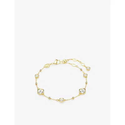 Swarovski Womens White Imber 18ct Yellow-gold Plated And Zirconia Bracelet
