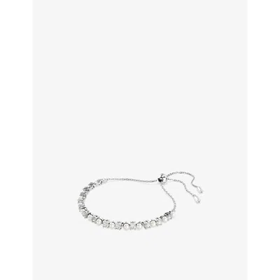 Swarovski Womens  Matrix Rhodium-plated And Crystal Bracelet In White