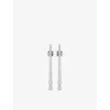 Swarovski Womens White Matrix Rhodium-plated And Zirconia Drop Earrings In White
