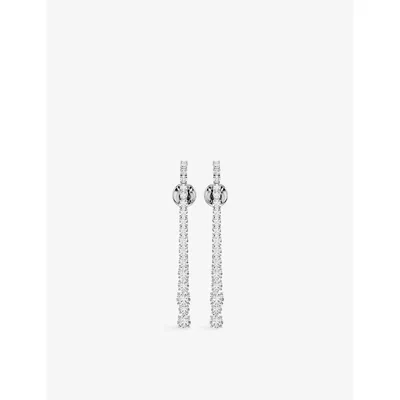 Swarovski Womens White Matrix Rhodium-plated And Zirconia Drop Earrings