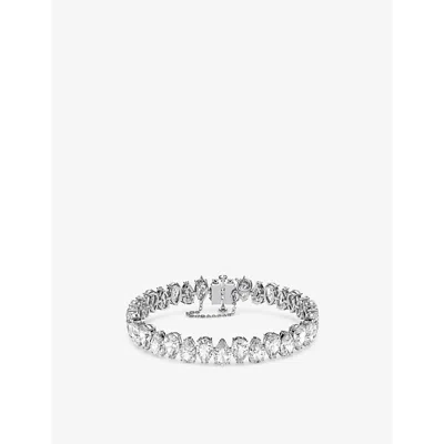 Swarovski Womens Matrix Rhodium-plated Brass And Zirconia Bracelet White In Silver