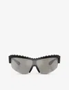 Swarovski Sk6014 Branded Irregular-frame Acetate Sunglasses In Black