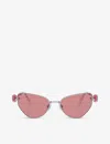 Swarovski Womens Silver Sk7003 Irregular-frame Metal Sunglasses In Silver