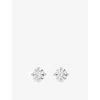 Swarovski Womens Silver Stilla Rhodium-plated And Crystal Stud Earrings In Silver