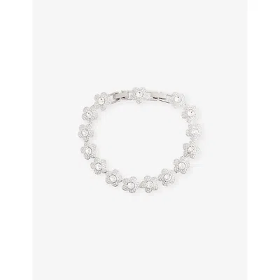 Swarovski Womens White Ariana Grande X  Flower Rhodium-plated Bracelet In Metallic