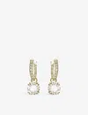 Swarovski Silver-tone Constella Crystal Drop Earrings In White