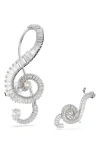 Swarovski X Ariana Grande Asymmetric Music-inspired Clip Earrings In White