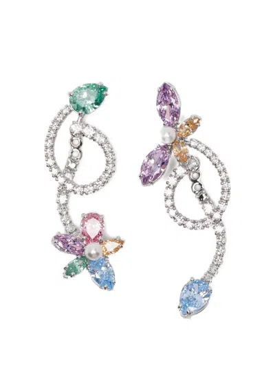 Swarovski X Ariana Grande Asymmetrical Crystal Earrings In Pattern