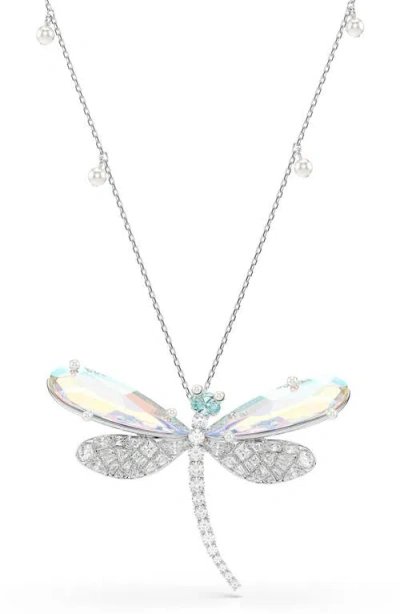 Swarovski X Ariana Grande Capsule Dragonfly Faux Pearl Necklace In Multi