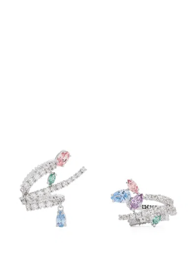 Swarovski X Ariana Grande Crystal Embellished Cuff Earrings In Silver