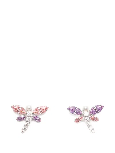 Swarovski X Ariana Grande Dragonfly Crystal Earrings In Gray