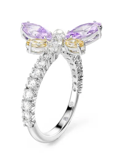 Swarovski X Ariana Grande Dragonfly-motif Crystal-embellished Ring In Silver