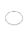 Swarovski X Ariana Grande Mixed Cuts Heart White Rhodium Plated Tennis Necklace In White