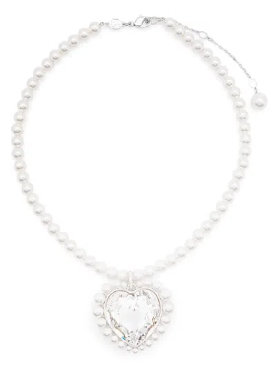 Swarovski X Ariana Grande Pearl Necklace In Silver