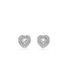 Swarovski X Ariana Grande Rhodium Plated Heart Mixed Cuts Stud Earrings In Silver