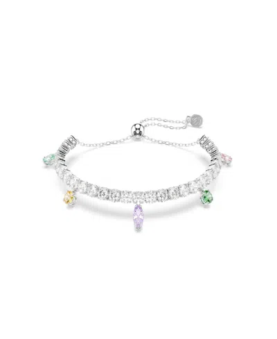 Swarovski X Ariana Grande Rhodium Plated Tennis Bracelet In Metallic