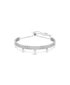 Swarovski X Ariana Grande Round Cut White Rhodium Plated Bracelet In White