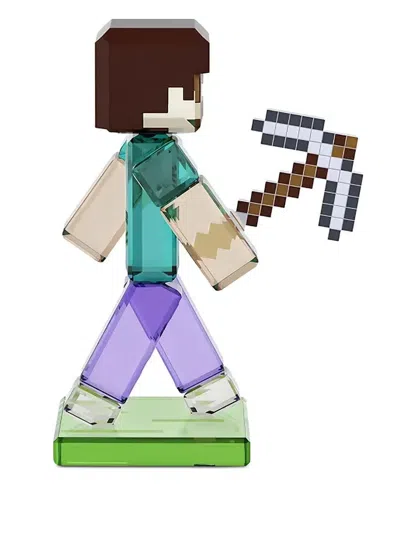 Swarovski X Minecraft Steve Crystal Figure In Multi