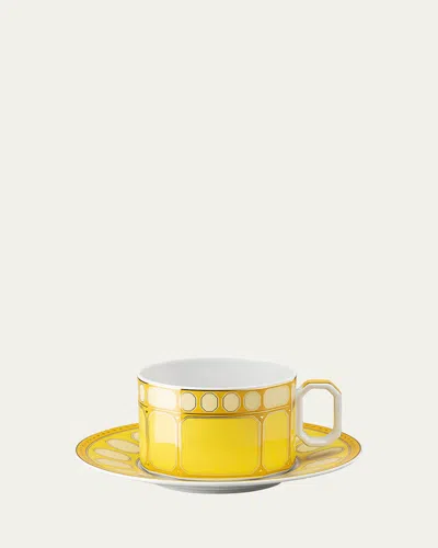 Swarovski Signum Tea Cup & Saucer, Jonquil Yellow
