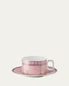 Swarovski Signum Tea Cup & Saucer, Rose Pink In Pink
