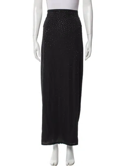 Pre-owned Swarovski X Skims Crystal Embellishments Long Skirt In Black