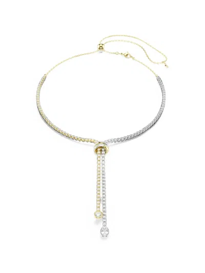 Swarovski Y Hyperbola Crystal-embellished Necklace In Gold